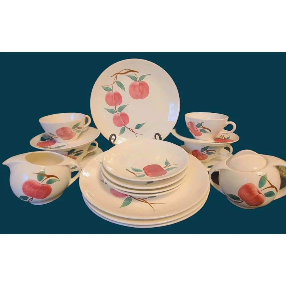 EXTREMELY RARE Canonsburg Mcintosh 4‎ Piece Place Setting Sugar&Creamer